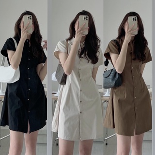 Váy sơ mi dáng chữ A basic đơn giản cho nữ.Đầm sơ mi xuông công sở.Shyncloset