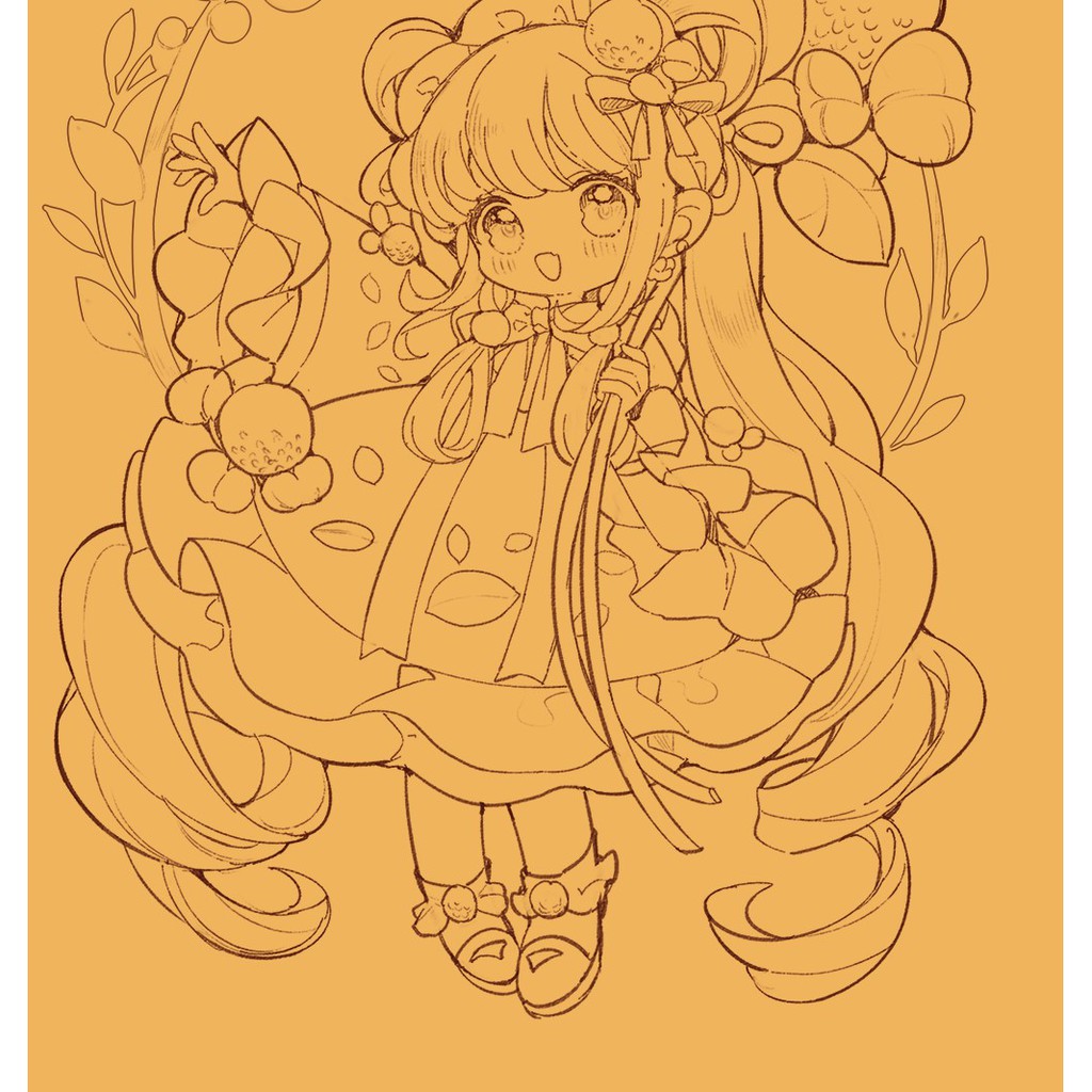Tổng hợp Line art chủ đề Bé gái Dễ thương Ngọt ngào size a5 200gsm