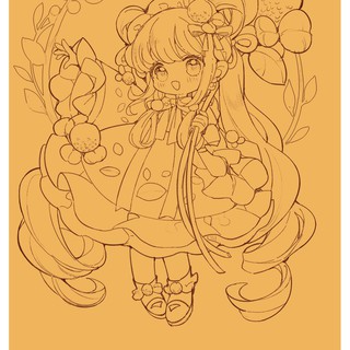 [32 mẫu lẻ] Tổng hợp Line art chủ đề Bé gái Dễ thương Ngọt ngào size a5 200gsm