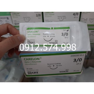 24 tép chỉ nylon 3/0 cpt-chỉ phẫu thuật, chỉ thẩm mỹ