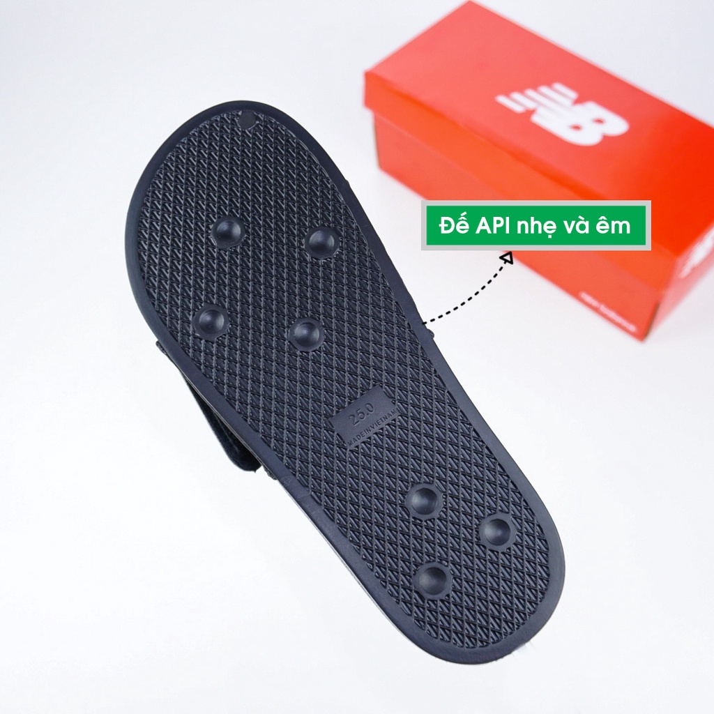 Dép nam NB New Balance  - quai ngang dán xé - phối màu trắng và đen - siêu nhẹ và êm