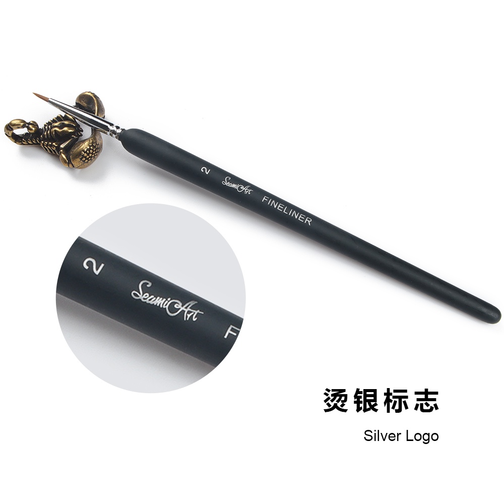 1 Cọ Sơn Móng Tay Cán Gỗ Và Kim Loại Watercolor nail polish brush details brush