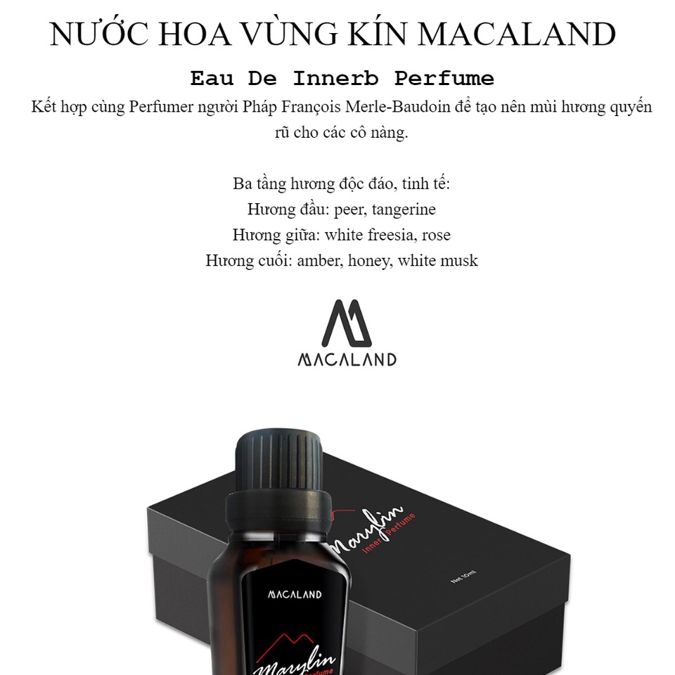 Nước hoa Vùng kín MARYLIN 10ml MACALAND hương thơm thanh mát, nhẹ nhàng - YOOSOO MALL