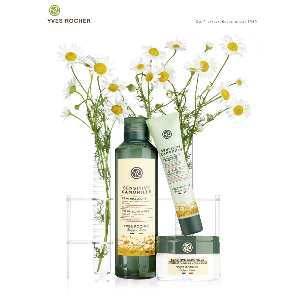Kem Dưỡng Phục Hồi, Làm Dịu Cho Da Nhạy Cảm Mẩn Đỏ -  Yves Rocher Sensitive Camomille - Bản new 2020