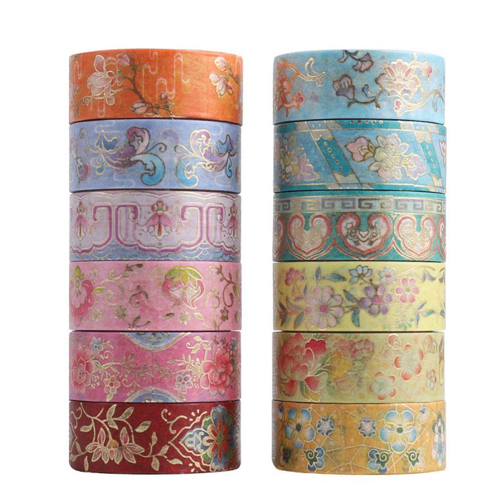 PEWANY Bộ 12 Cuộn Băng Keo Dán Hình Ngôi Sao / Hành Tinh Trang Trí Sổ Tay DIY