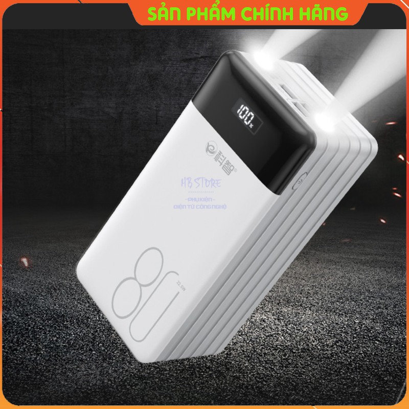 Pin sạc dự phòng 80000mah KZ805 sạc nhanh 22.5w tích hợp led hiển thị pin, leds siêu sáng 4 cổng ra dung pin li-po