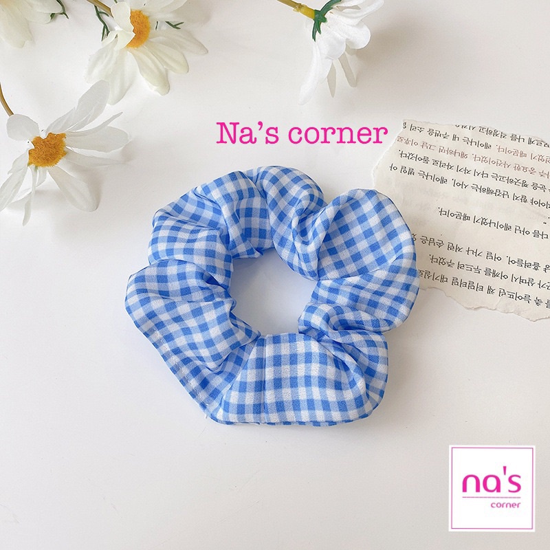 Thun cột tóc vải chun buộc xanh dương - Link 1