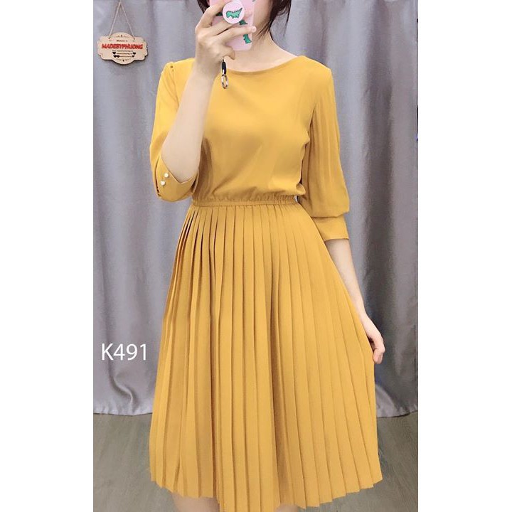 ĐẦM XẾP LY CAO CẤP K491 , K492 - Elise House (Hàng may thiết kế ,ảnh thật shop tự chụp)