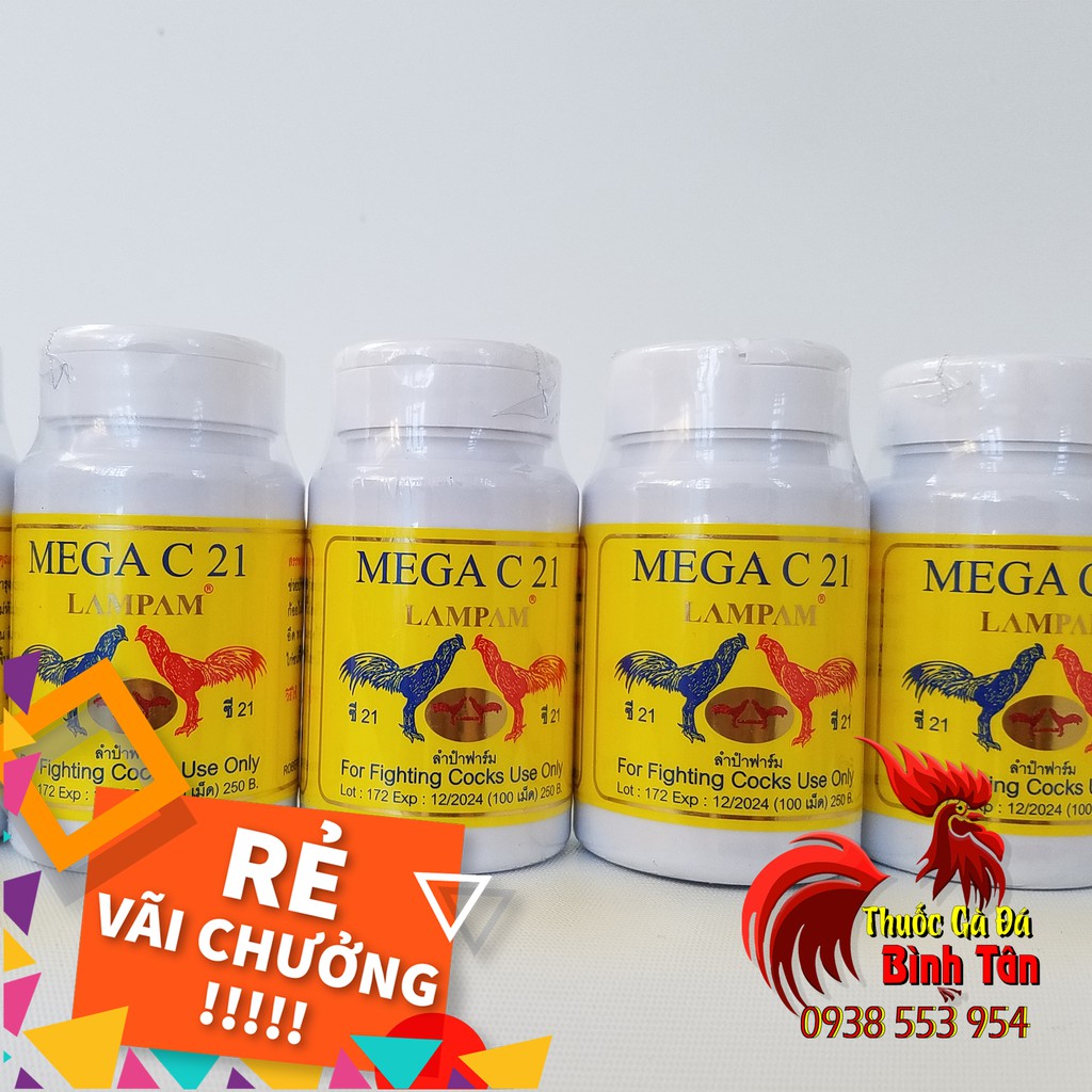 Thuốc Nuôi Gà Đá Cao Cấp MEGA C21 - LAMPAM tăng cơ, tăng bo đá xuất xứ thái lan