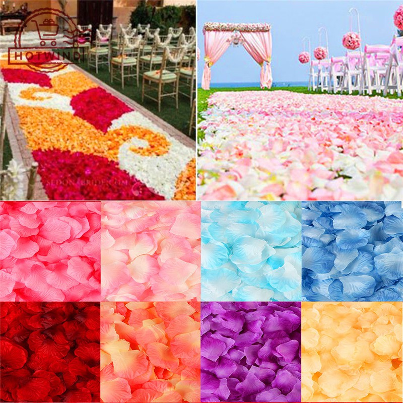 Set 500 cánh hoa hồng lụa trang trí tiệc cưới 5*5cm