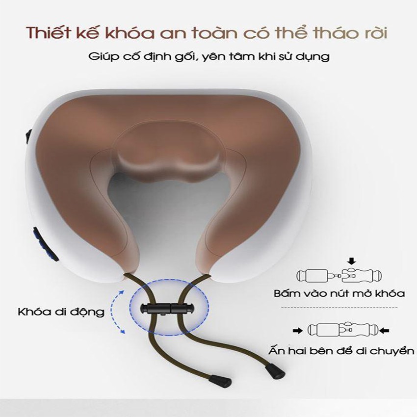 [FREESHIP] Gối massage cổ chữ U cao cấp giúp lưu thông máu huyết kiêm gối ngủ tiện lợi