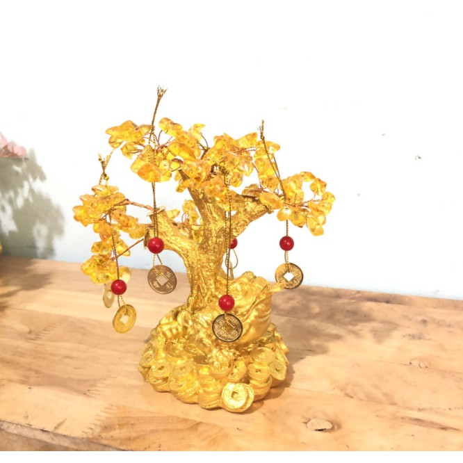 Cây đá phong thủy cây phát tài phát lộc K06 cao 20cm