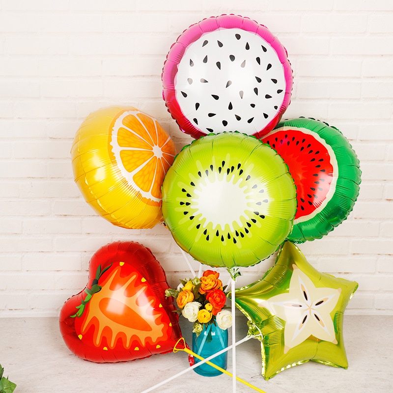 Bong Bóng Lá Nhôm 18 Inch Hình Trái Cây Xinh Xắn Dùng Để Trang Trí