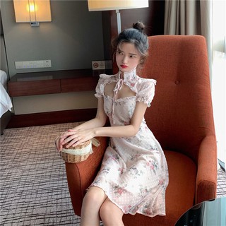 ĐẦM NỮ RETRO THIẾT KẾ SƯỜN XÁM
