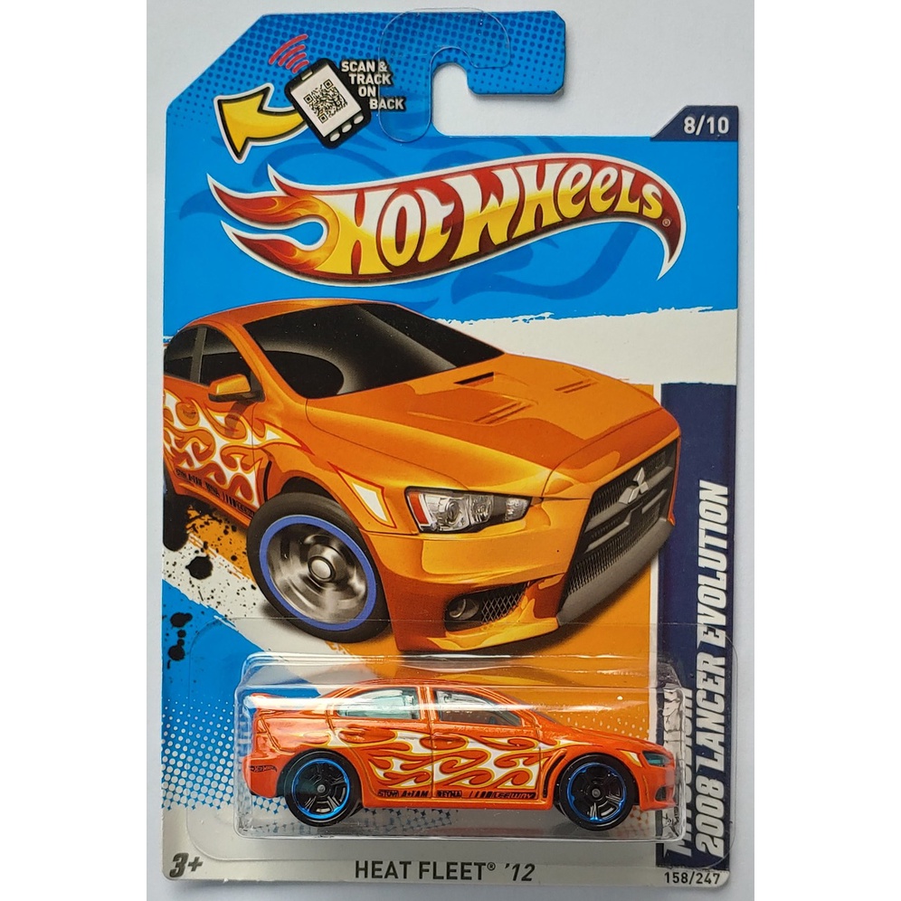 Xe mô hình tỉ lệ 1:64 Hot Wheels T-25-4 Mitsubishi 2008 Lancer Evolution cam