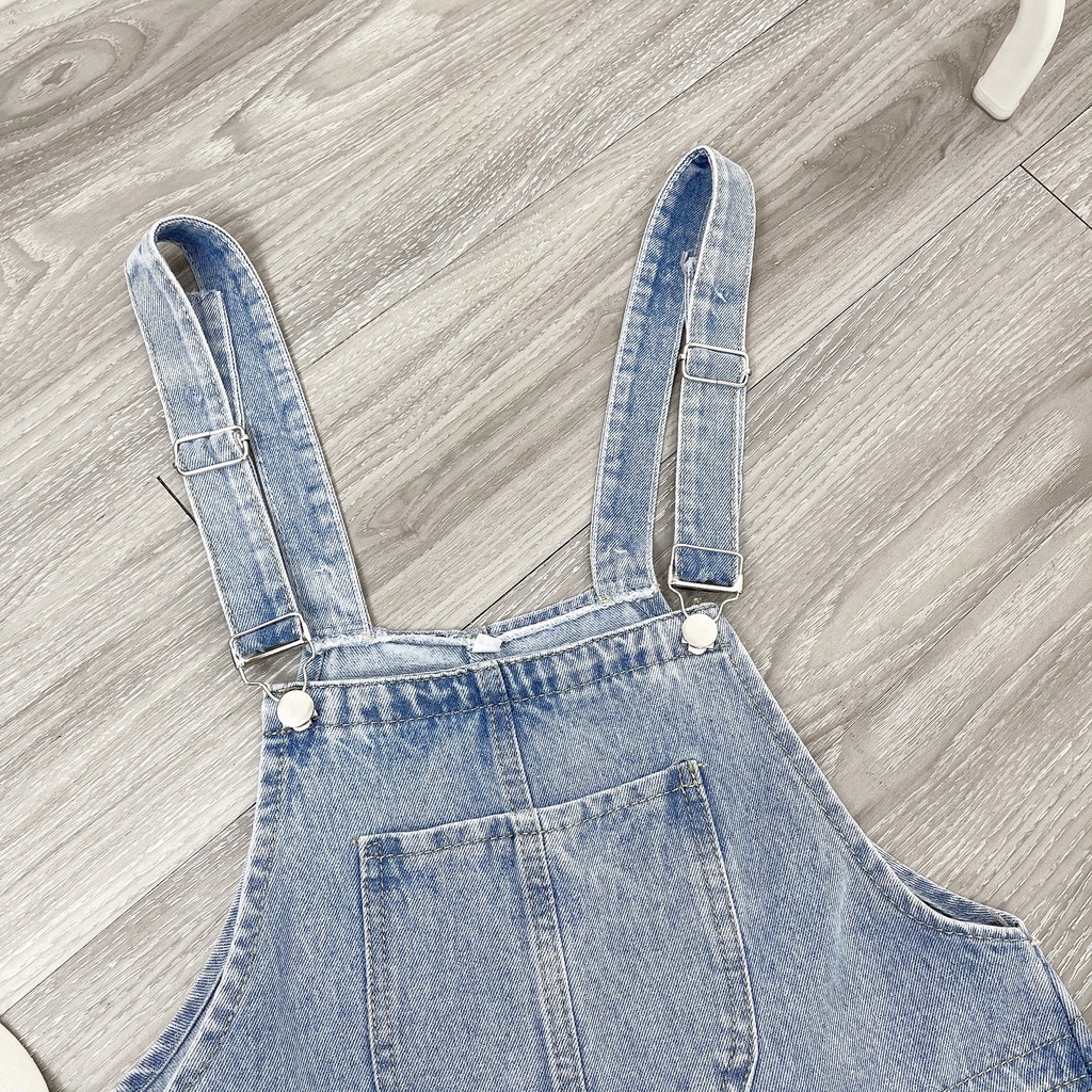 Yếm jean short túi ngực Dạng Yếm Dáng Ngắn Ulzzang Hàn Quốc CHIBEST KYB82