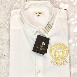 Áo somi nam lụa thêu versace