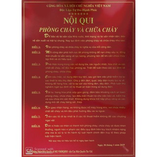 Bảng nội quy tiêu lệnh PCCC