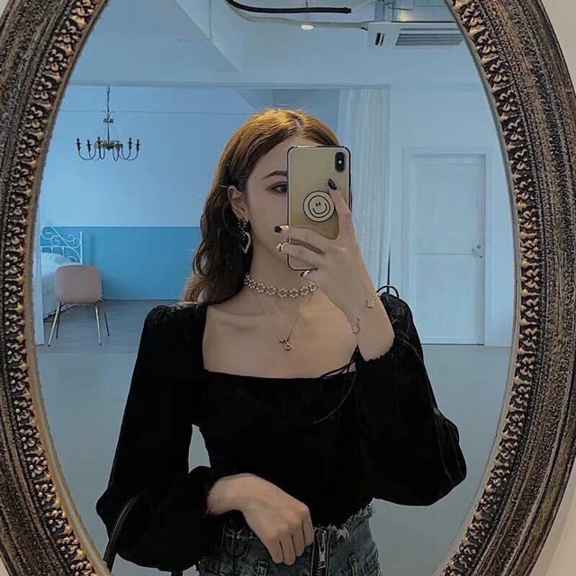 Áo đẹp 💕 FREESHIP 💕 Áo nhung tay bồng siêu hot