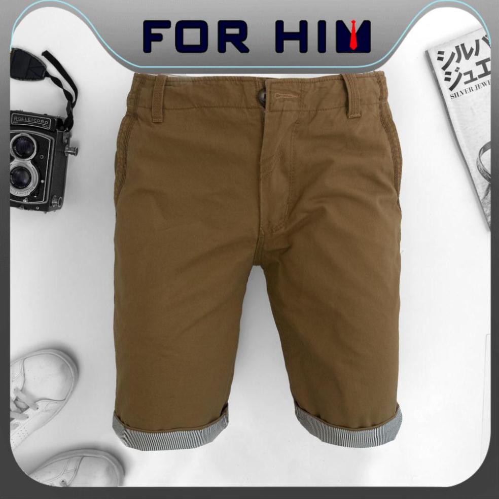 Quần short nam vải kaki wash đẹp FOR HIM-408 Chính hãng