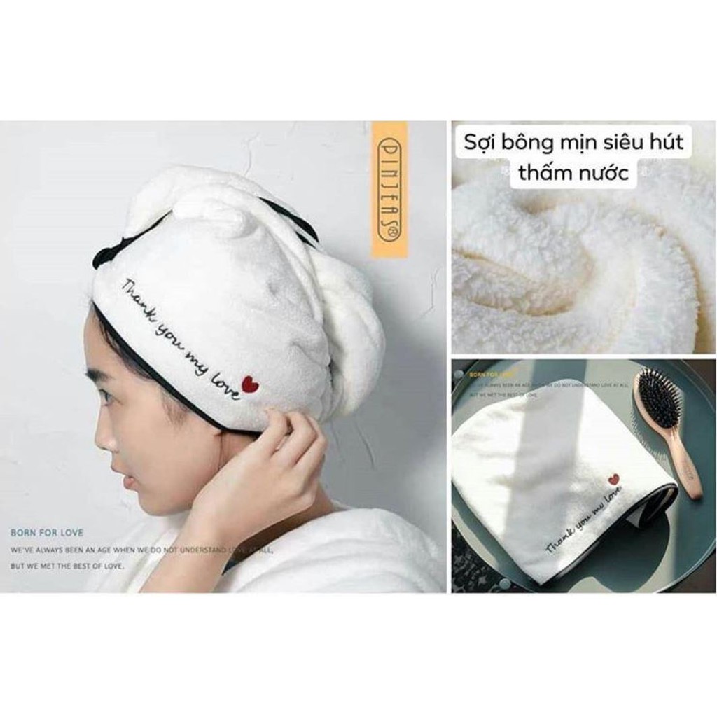 Khăn lau khô tóc siêu nhanh.