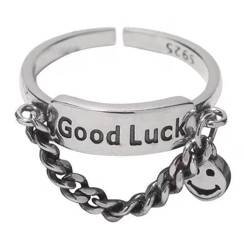 Nhẫn phối mặt hình mặt cười thiết kế cá tính phong cách Hàn quốc thời trang