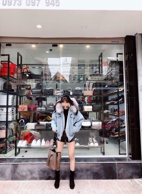 Áo khoác bò lót lông