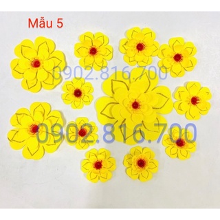 Set Bông mai - Hoa mai - hoa đào bằng mouse dẻo 6 lớp 4 lớp 3 lớp 2 lớp dán tường - dán kiếng trang trí tết