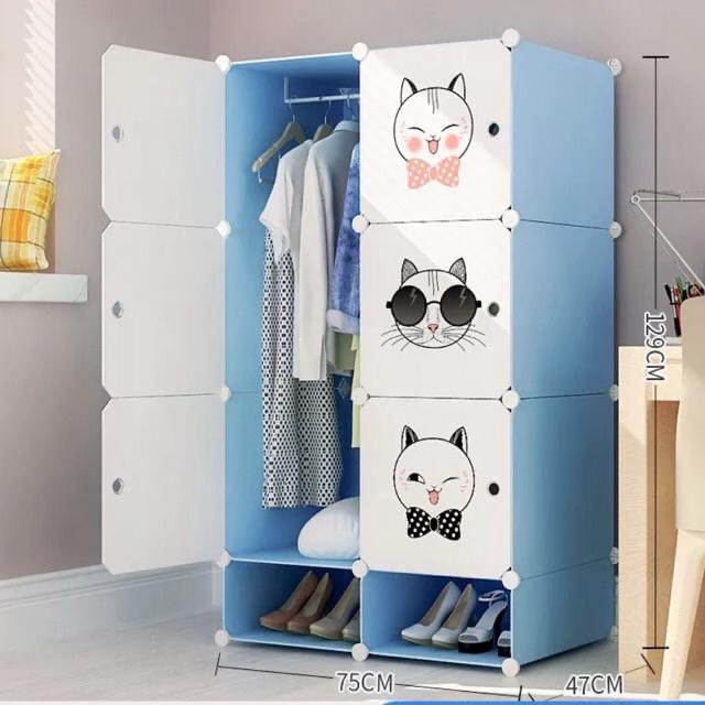 TỦ NHỰA LẮP RÁP ĐA NĂNG 6 Ô VÀ 2 Ô GIÀY ĐỂ ĐỒ THÔNG MINH sâu 47cm (tùy chọn mẫu)