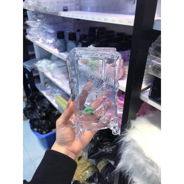 Cốc đựng giấy lau gel hình bướm trong suốt - sang chảnh