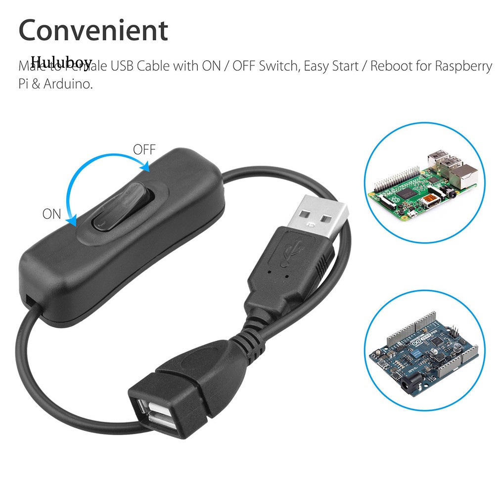 Set 2 cáp nguồn Micro USB 30cm tích hợp công tắc ON/OFF dành cho Arduino Raspberry