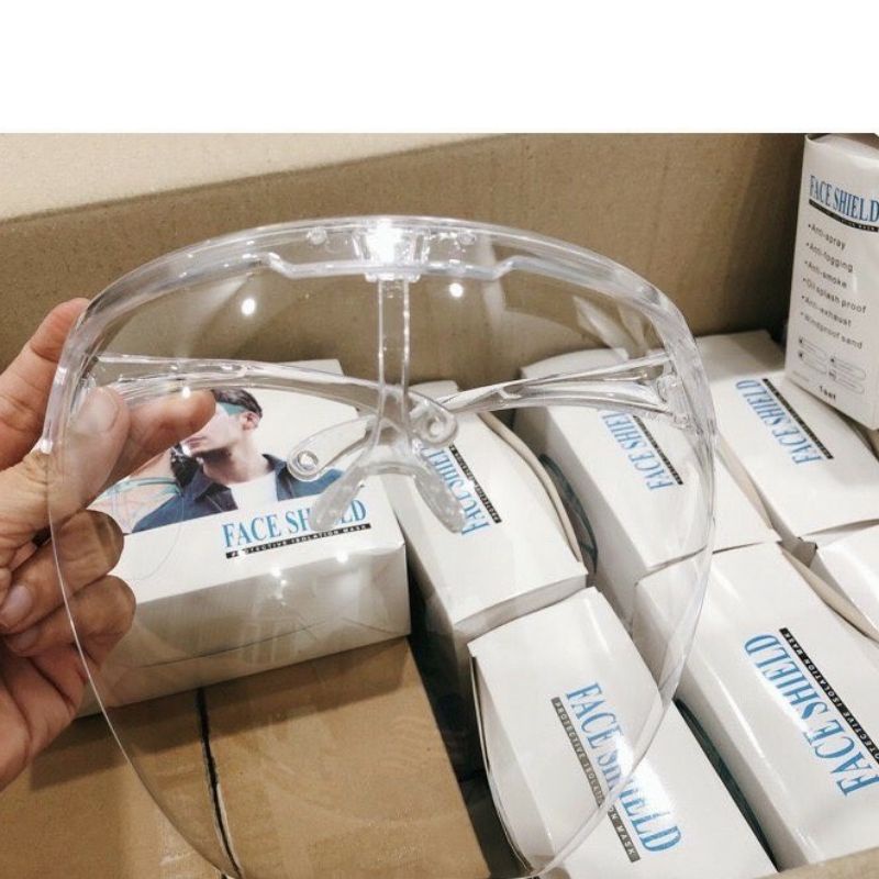 Kính Chống Giọt Bắn Phòng Dịch FACE SHIELD| Kính Bảo Hộ, Chống Bụi Đi Đường| nhựa cứng ( Hàng Có Sẵn ) | BigBuy360 - bigbuy360.vn