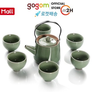 Bộ bình trà phong cách Nhật Bản chất liệu đất cao lanh và men tráng sứ TG5589-GOGOM12