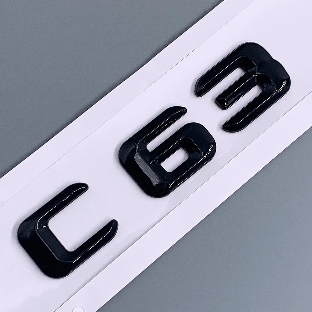 Miếng dán trang trí đuôi xe ô tô Mercedes Benz C63 C 63 màu đen nhám/bạc tỉ lệ 1:1