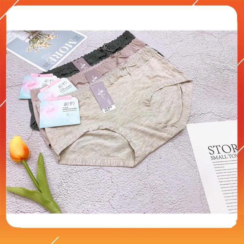 Quần lót nữ cotton đũi cao cấp kháng khuẩn mềm mại thấm hút mồ hôi cạp ren Q2961