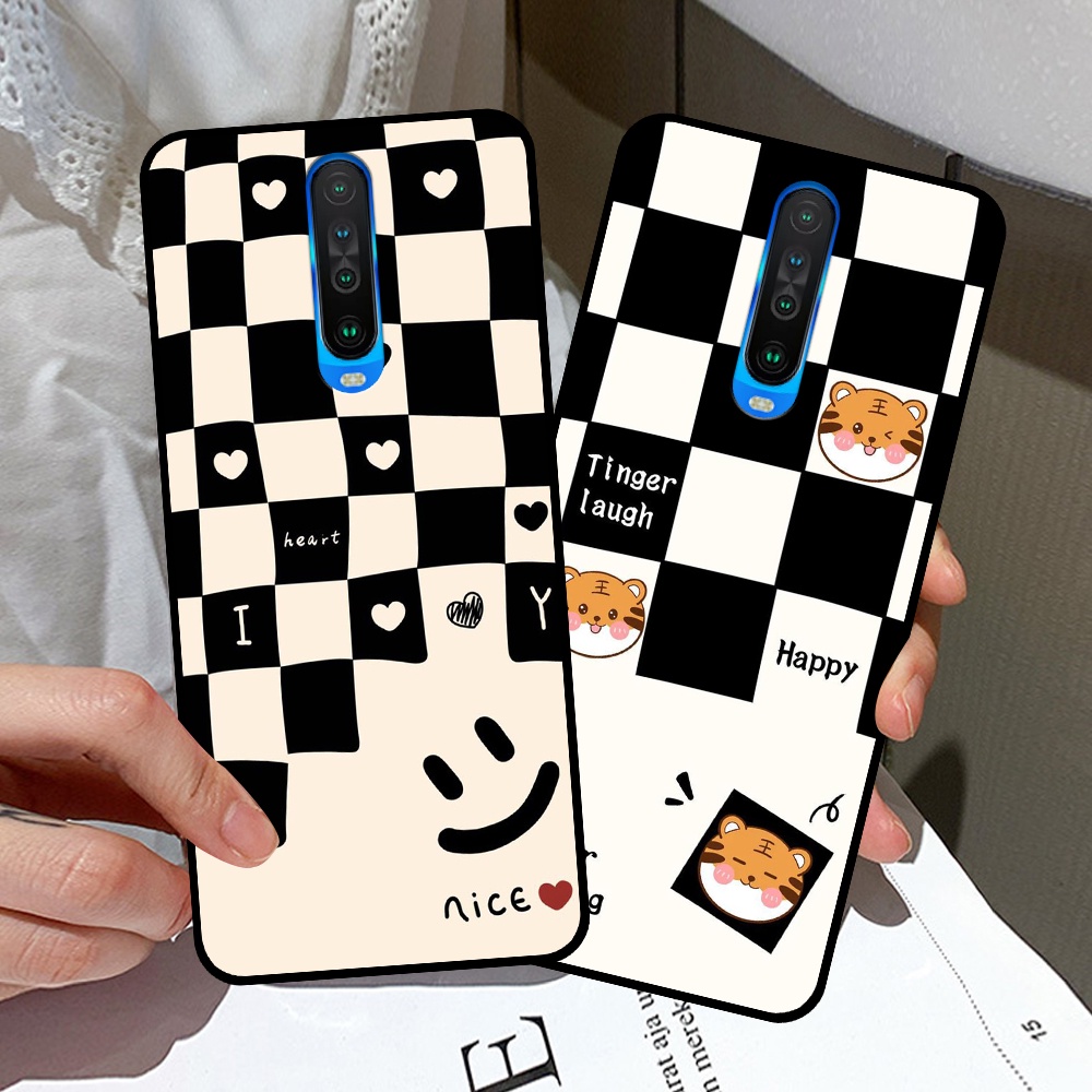 Ốp Xiaomi Redmi K20 / K20 Pro - K30 / K30 5G in hình sọc caro, họa tiết đen trắng dễ thương