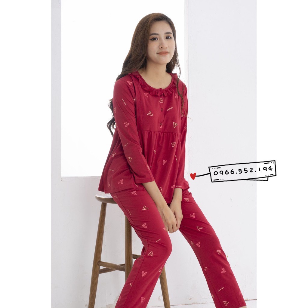 Bộ đồ bầu mặc bầu và sau sinh thu đông my heart ( có khoá mở ngực)