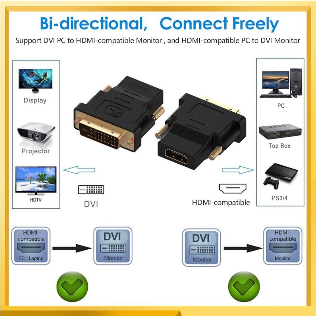 Đầu chuyển đổi từ cổng DVI sang cổng HDMI 24+5 PIN DVI-D