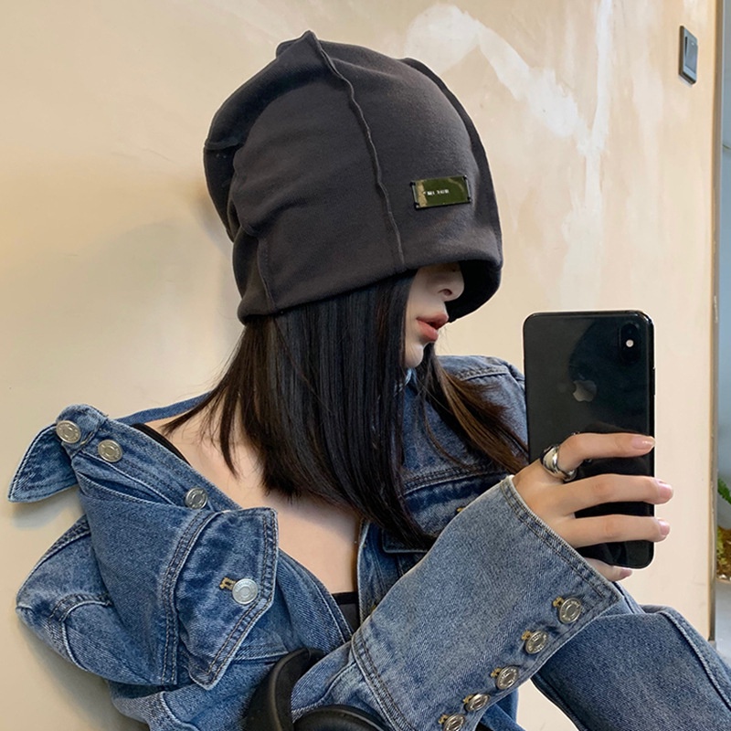 Mũ Lưỡi Trai Màu Trơn Họa Tiết Biển Báo Cá Tính Cho Nữ Ốp