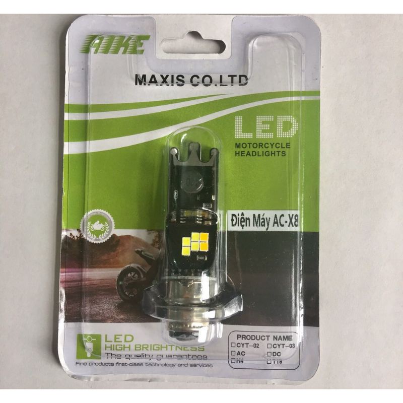 bóng đèn pha Led RIKE, chip CREE chân M5 T19 cho Dream, Fu1, Wave nhỏ, công nghệ Mỹ.