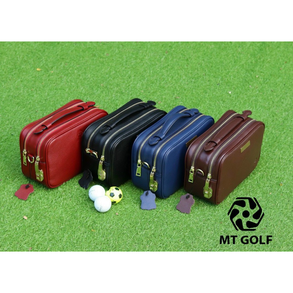 [ẢNH THẬT] Túi Cầm Tay Golf Da Bò Thật - Khóa Số An Toàn -Chính Hãng MALDINI