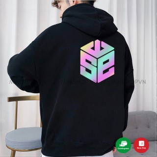 Áo nỉ hoodie phản quang 7 màu SWE chất nỉ bông dày ấm mềm mịn dáng rộng thoải mái