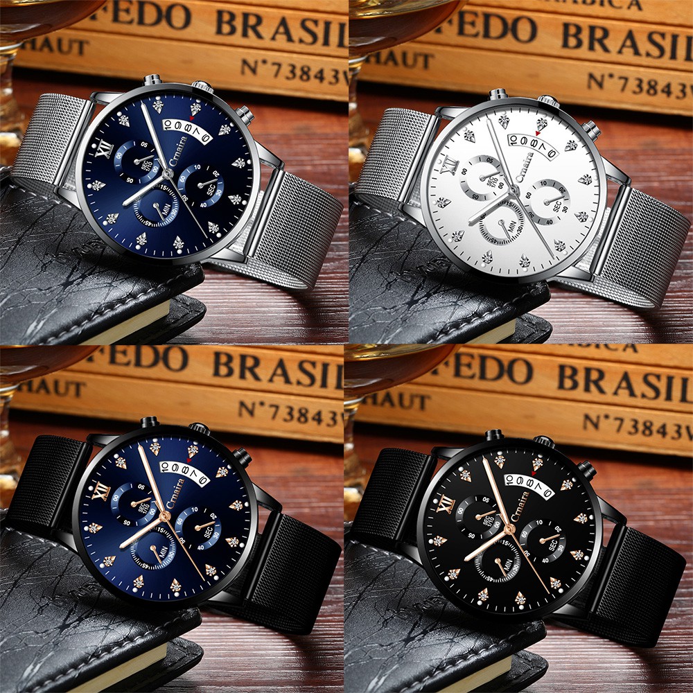 (FULL BOX) ĐỒNG HÔ NAM CHẠY 6 KIM CRNAIRA JAPAN C2090 DÂY MÀNH THÉP KHÔNG GỈ + TẶNG HỘP VÀ VÒNG TAY | BigBuy360 - bigbuy360.vn