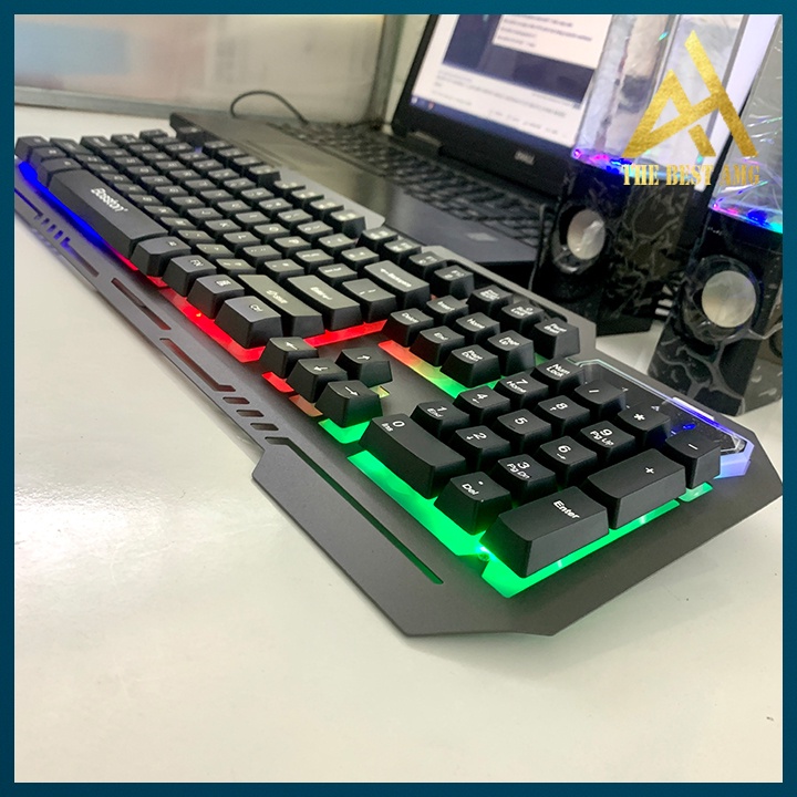 Bàn Phím Máy Tính Gaming Keycap Xuyên Led BOSSTON K380 Bàn Phím Giả Cơ Laptop Có Dây Keyboard Chơi Game