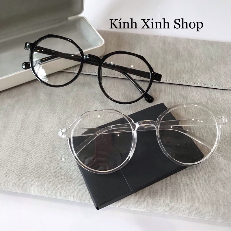 Kính gọng Mắt Tròn Nhựa Dẻo Nhẹ Chống Tia Bức Xạ, Chống Ánh Sáng Xanh