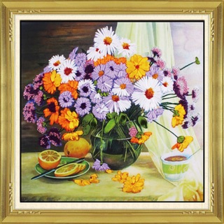 Tranh thêu ruy băng 55x55cm