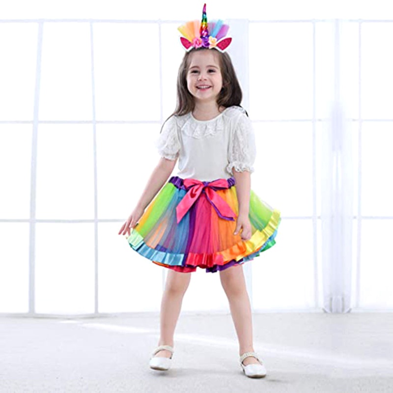 Váy Xòe Hóa Trang Kỳ Lân Kèm Băng Đô Thời Trang Cho Bé Gái