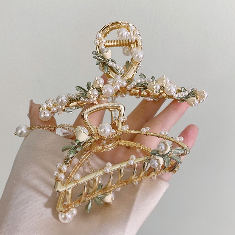 Kẹp Tóc Đính Ngọc Trai Sang Trọng Thời Trang Cho Nữ