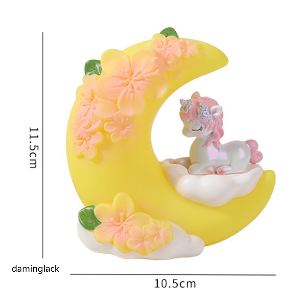 daminglack Cute Moon Cartoon Horse Girl Kids Gift LED Night Light Home Bedroom Ornament