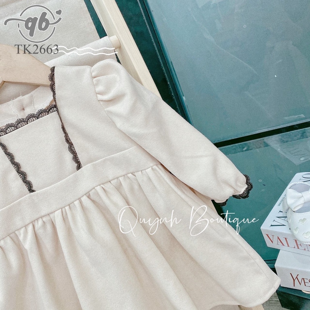 Thời Trang Trẻ Em Quỳnh Boutique Váy Đầm Bé Gái Chất Nhung Giữ Ấm Siêu Xinh